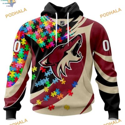 Autism Awareness NHL Personalized Arizona Coyotes Hoodie 3D, Arizona Coyotes Unique Apparel