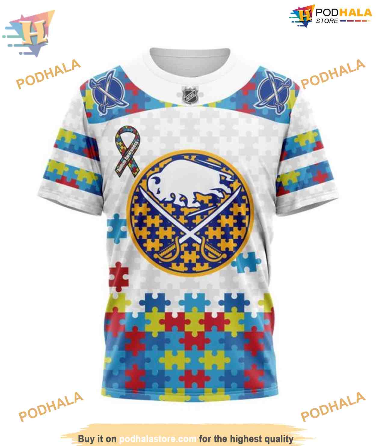 Autism Awareness Personalized NHL Buffalo Sabres Hoodie 3D Custom Design Autism Awareness Personalized NHL Buffalo Sabres Hoodie 3D Custom Design