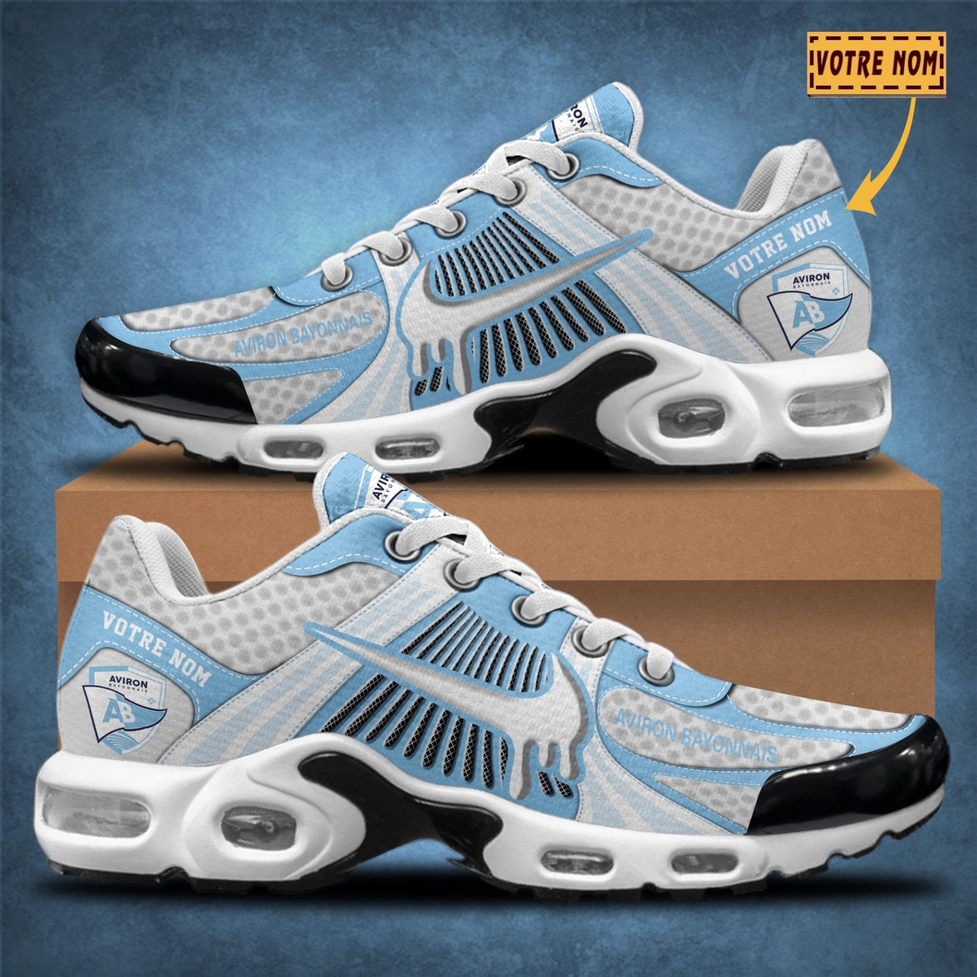 Chaussures Air Max Plus Aviron Bayonnais Nouvelle ?dition avec nom personnalis? Chaussures Air Max Plus Aviron Bayonnais Nouvelle ?dition avec nom personnalis?