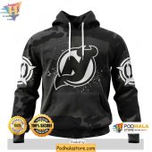 Black Camo New Jersey Devils 3D Hoodie, Unique NHL Fan Apparel