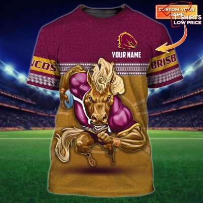Brisbane Broncos Nrl Personalized Name 3D T-Shirt Hoodie Zipper Hoodie for men and women