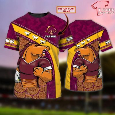 Brisbane Broncos Personalized Name 3D T-Shirt Hoodie Zipper Hoodie for men and women Gift For Nrl Fan