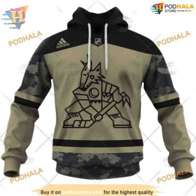 Camo Military NHL Appreciation Arizona Coyotes Hoodie 3D, Personalized Arizona Coyotes Gear