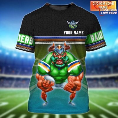 Canberra Raiders The Green Machine Nrl Personalized Name 3D T-Shirt Hoodie Zipper Hoodie for men and women