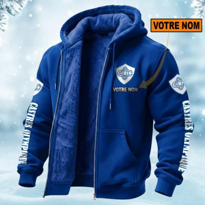 Castres Olympique Perseonalized Fleece Zip Hoodie Fleece Hoodie AOP Print