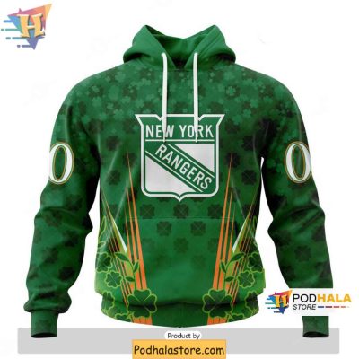 Celebrate Irish Pride with New York Rangers 3D Hoodie for St Patricks Day