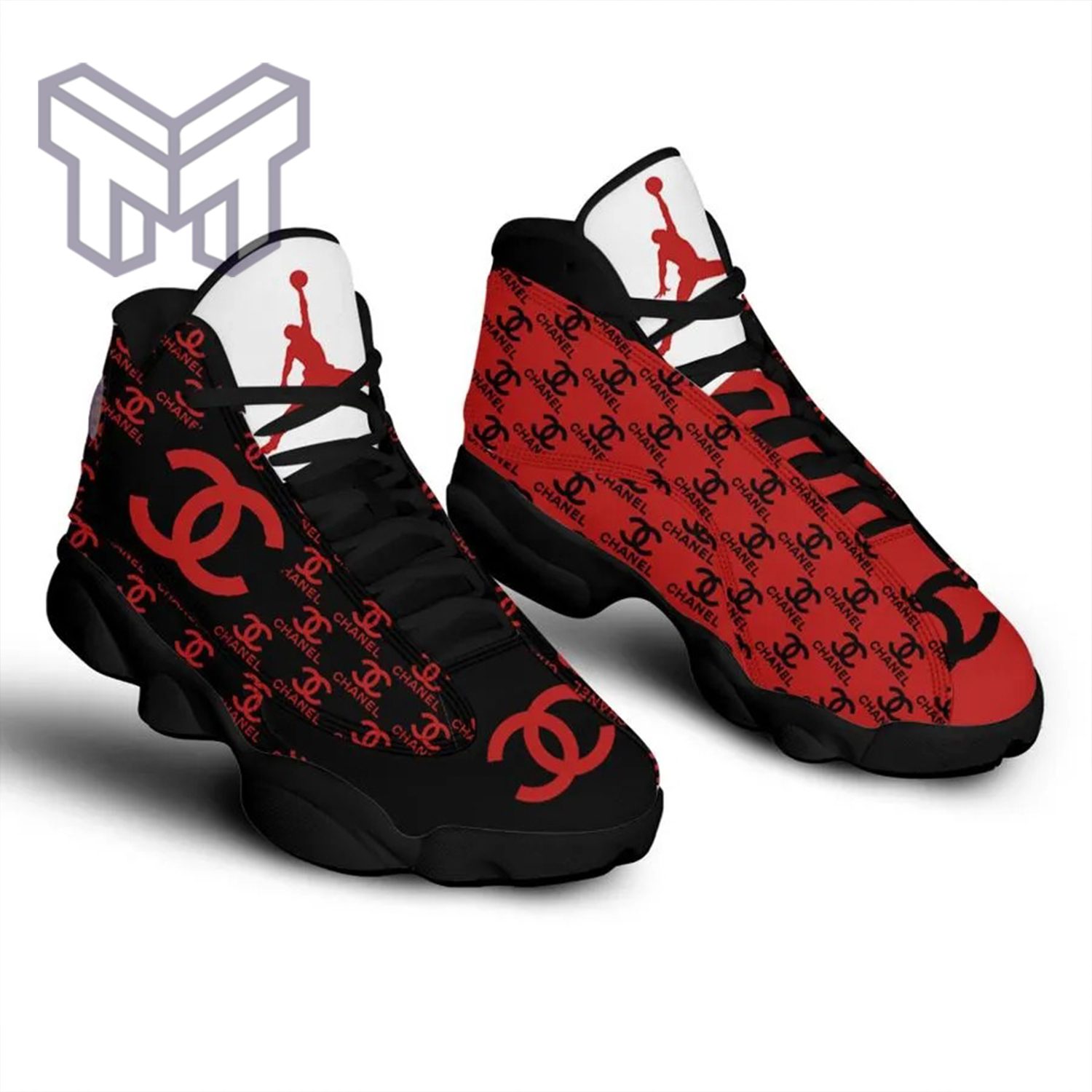 Chanel Red Black Air Jordan 13 Sneakers Shoes Chanel Red Black Air Jordan 13 Sneakers Shoes