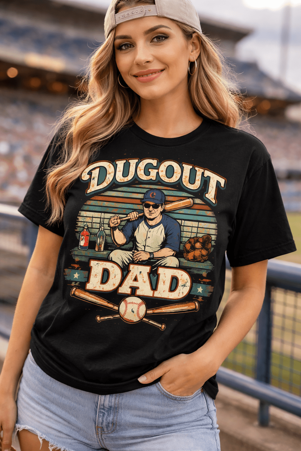 The Dugout Dad baseball Tshirt for Dad Daughter Son Gift The Dugout Dad baseball Tshirt for Dad Daughter Son Gift
