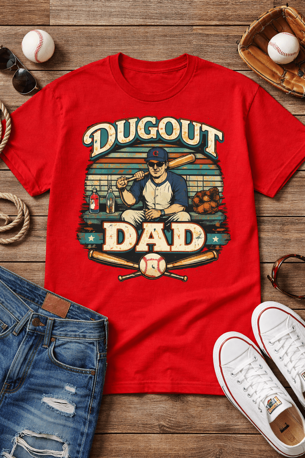 The Dugout Dad baseball Tshirt for Dad Daughter Son Gift The Dugout Dad baseball Tshirt for Dad Daughter Son Gift