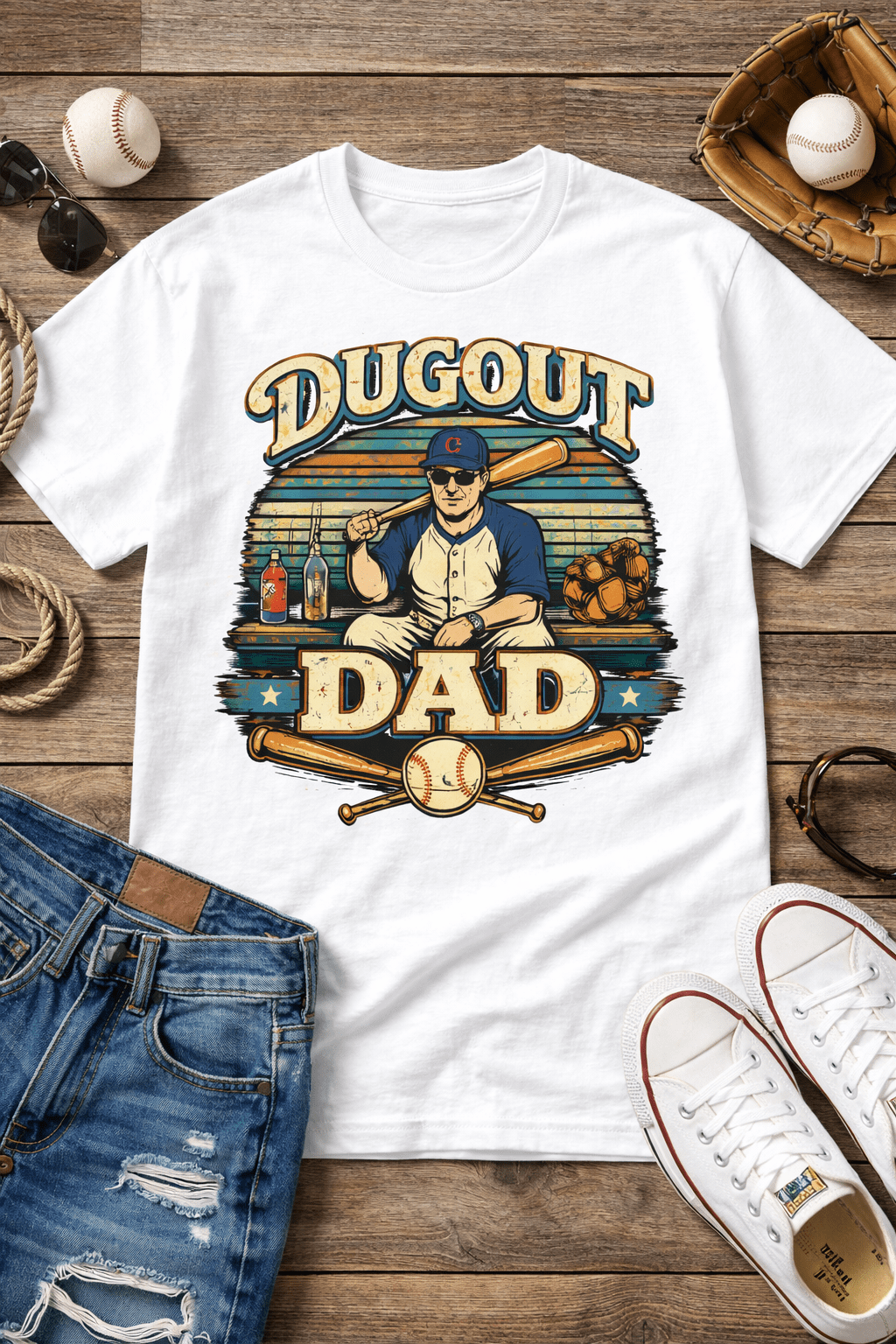 The Dugout Dad baseball Tshirt for Dad Daughter Son Gift The Dugout Dad baseball Tshirt for Dad Daughter Son Gift