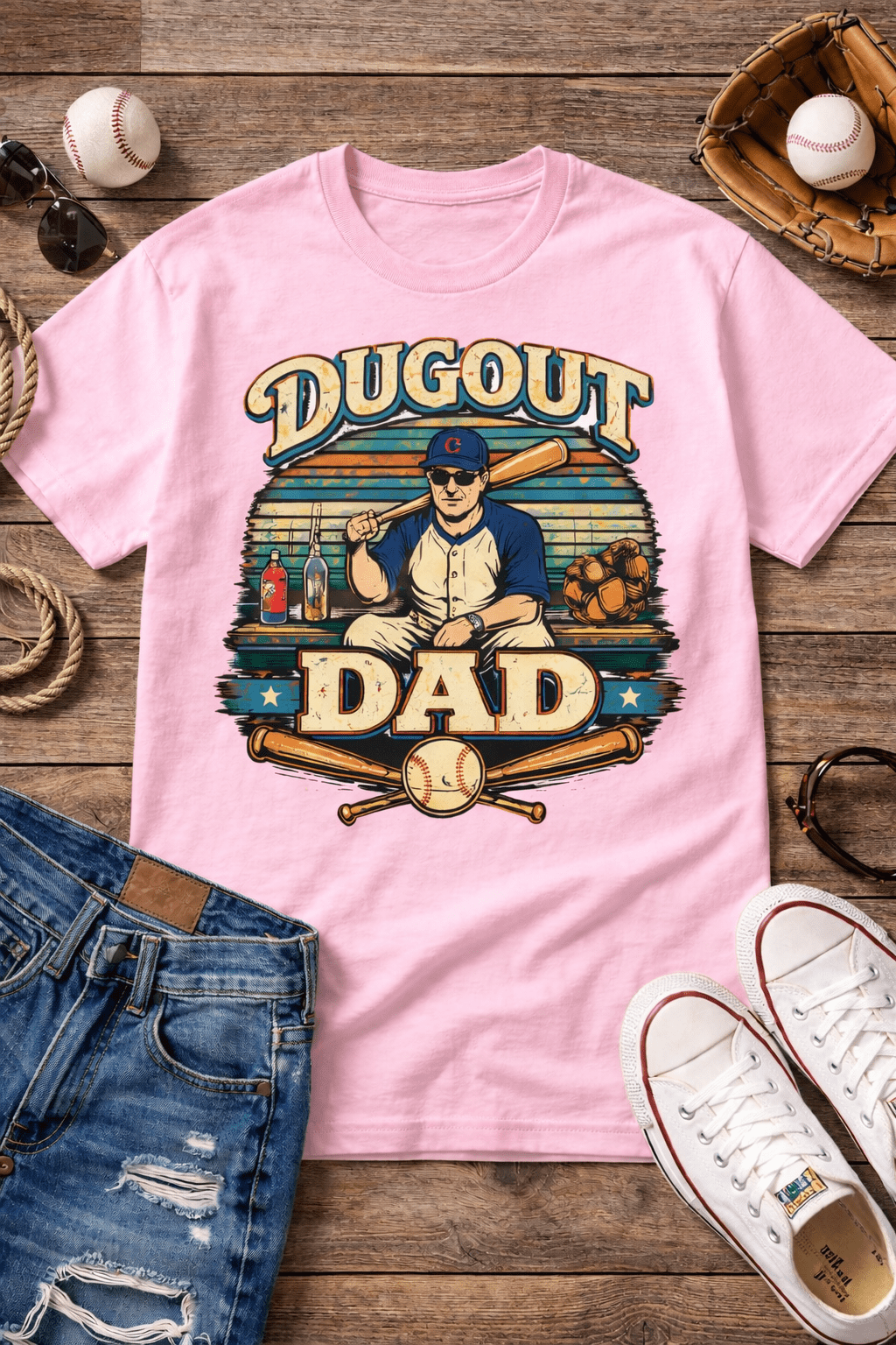 The Dugout Dad baseball Tshirt for Dad Daughter Son Gift The Dugout Dad baseball Tshirt for Dad Daughter Son Gift