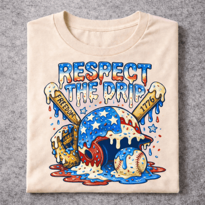 4th of July Respect The Drip Tshirt for Baseball Lovers