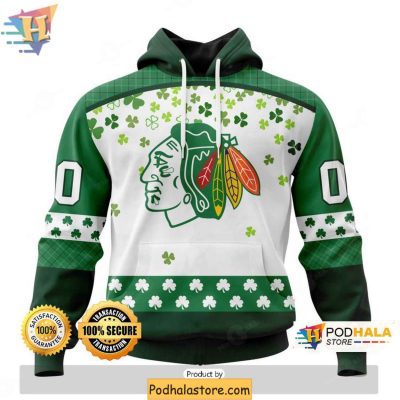 Chicago Blackhawks 3D Hoodie Custom Design for St Patrick Day Fans