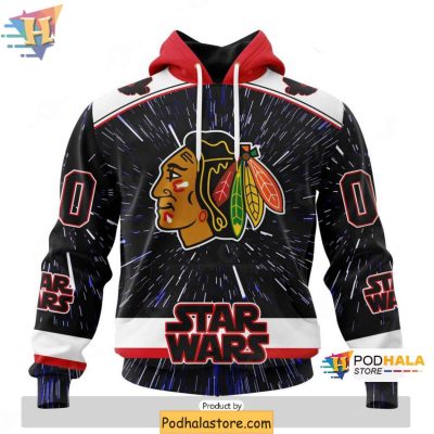 Chicago Blackhawks 3D Hoodie, Personalized NHL Star Wars Apparel