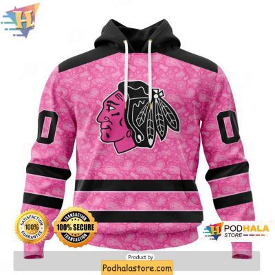 Chicago Blackhawks 3D Hoodie Pink Ribbon Fight Breast Cancer Personalized Apparel