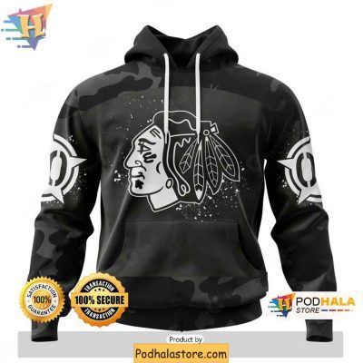 Chicago Blackhawks 3D Hoodie Veterans Day Tribute Personalized Design
