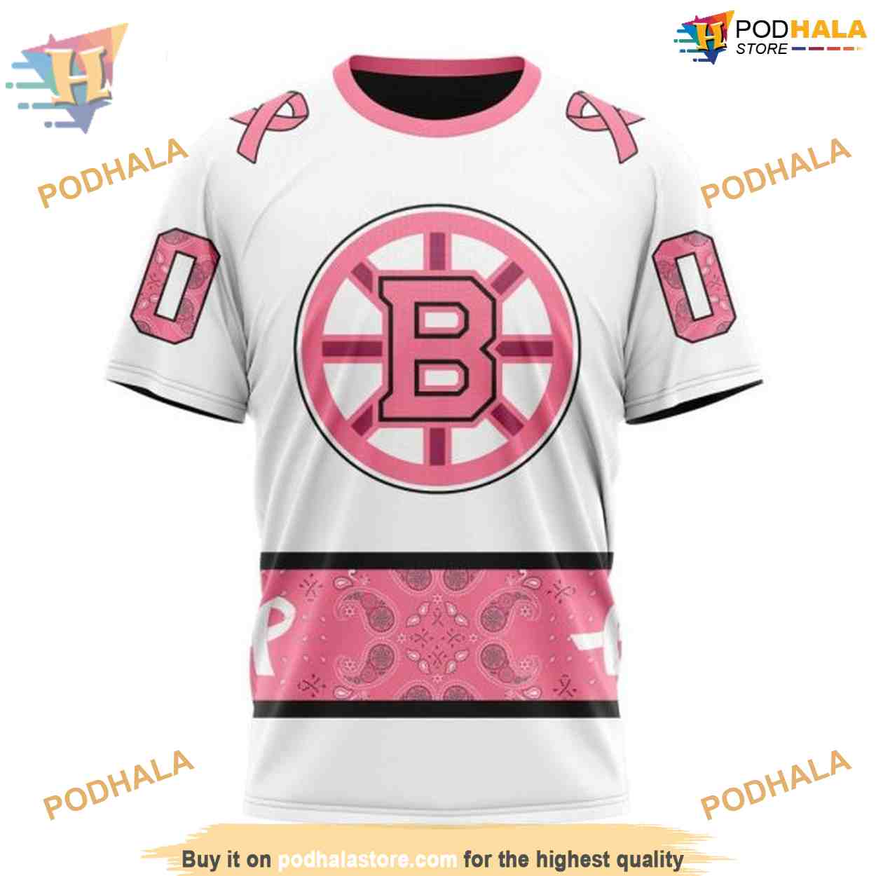 Classic Style Paisley Personalized NHL Boston Bruins Hoodie 3D, Pink October Merch Classic Style Paisley Personalized NHL Boston Bruins Hoodie 3D, Pink October Merch