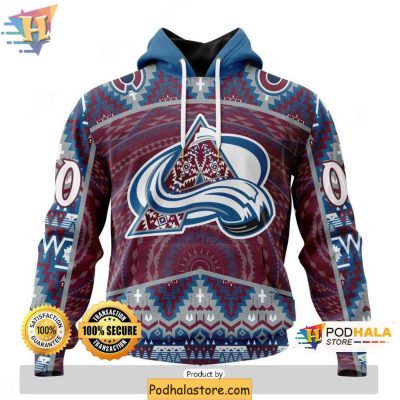 Colorado Avalanche 3D Hoodie, Native Pattern NHL Fan Gear Apparel