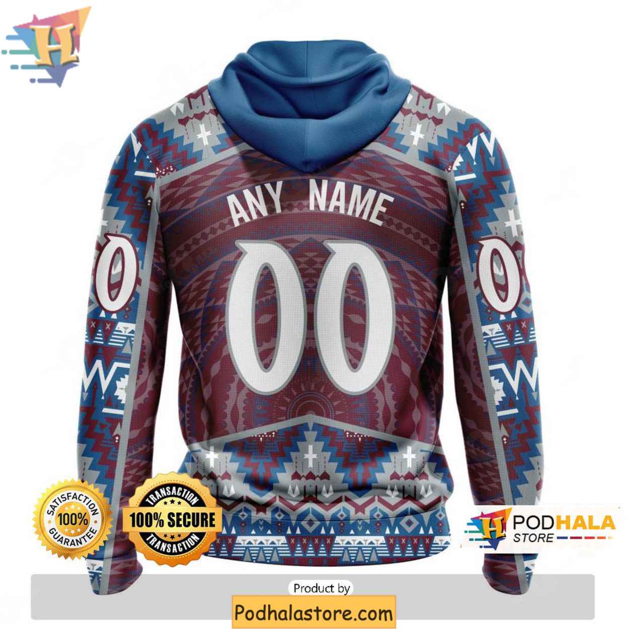 Colorado Avalanche 3D Hoodie, Native Pattern NHL Fan Gear Apparel Colorado Avalanche 3D Hoodie, Native Pattern NHL Fan Gear Apparel
