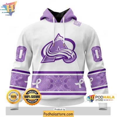 Colorado Avalanche 3D Hoodie, Personalized Hockey Fights Cancer Design