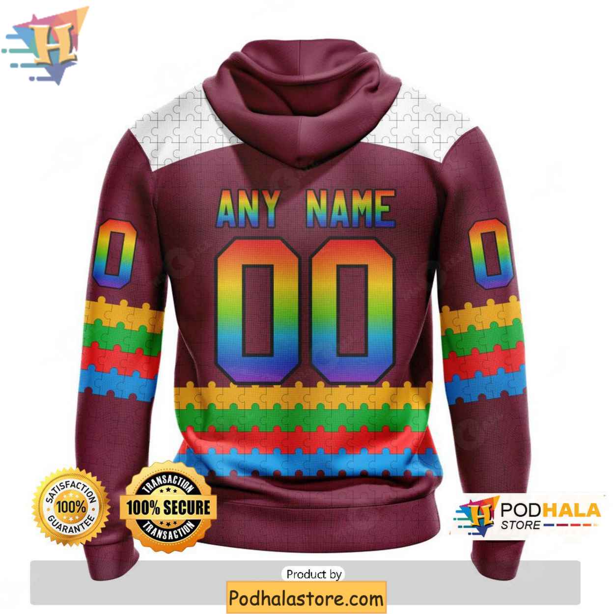 Colorado Avalanche 3D Hoodie, Personalized NHL Autism Awareness Design Colorado Avalanche 3D Hoodie, Personalized NHL Autism Awareness Design
