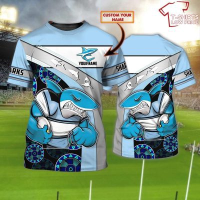 Cronulla-sutherland Sharks Personalized Name 3D T-Shirt Hoodie Zipper Hoodie for men and women Gift For Nrl Fan
