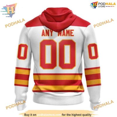 Custom 2023 Away Kits NHL Calgary Flames Hoodie 3D Sweatshirt