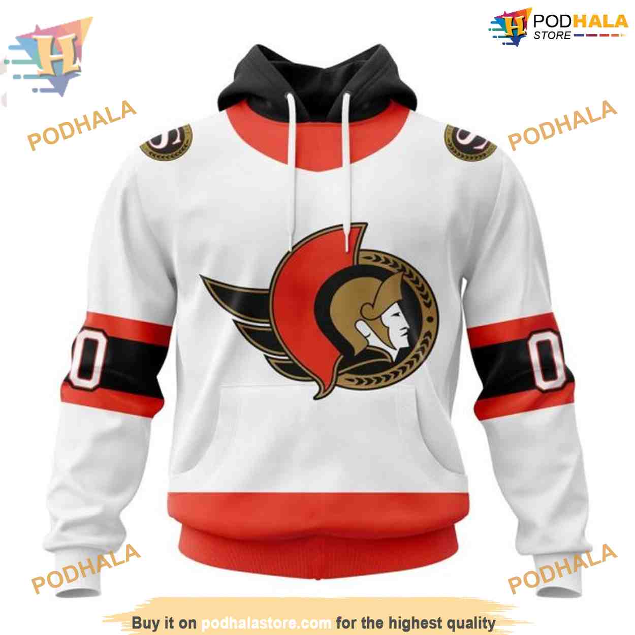 Custom 2023 Away Kits NHL Ottawa Senators Hoodie 3D Custom 2023 Away Kits NHL Ottawa Senators Hoodie 3D