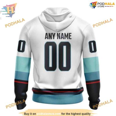 Custom 2023 Away Kits NHL Seattle Kraken Hoodie 3D