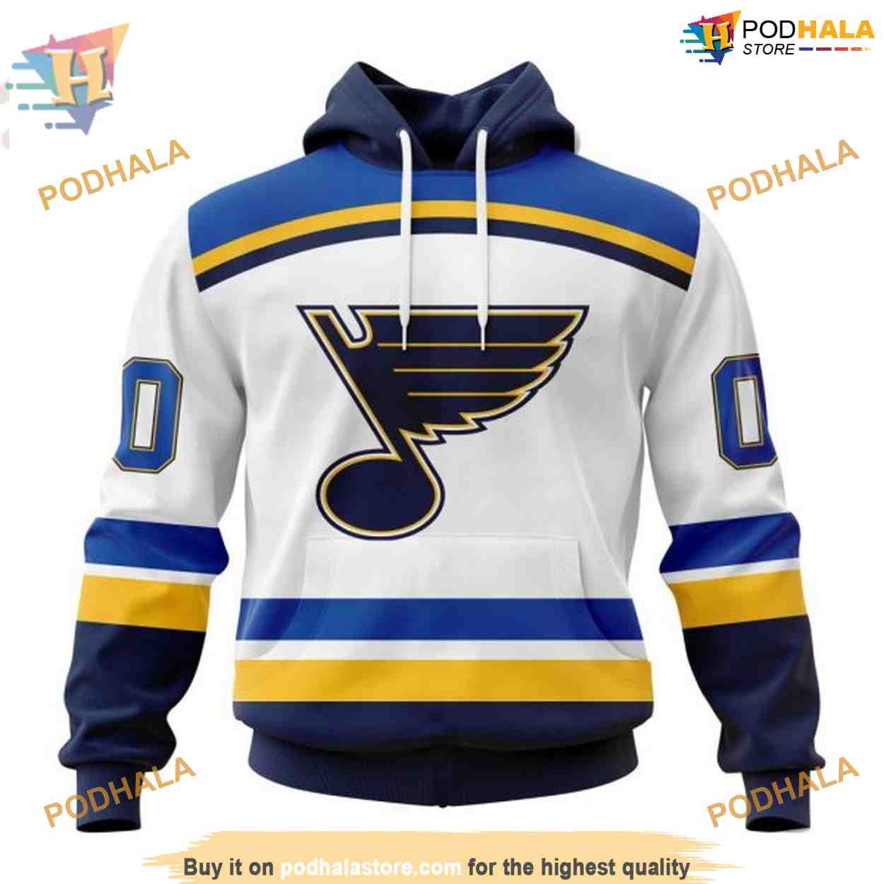 Custom 2023 Away Kits NHL St. Louis Blues Hoodie 3D Sweatshirt Custom 2023 Away Kits NHL St. Louis Blues Hoodie 3D Sweatshirt