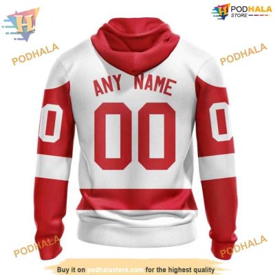 Custom 2023 Away NHL Detroit Red Wings Hoodie 3D