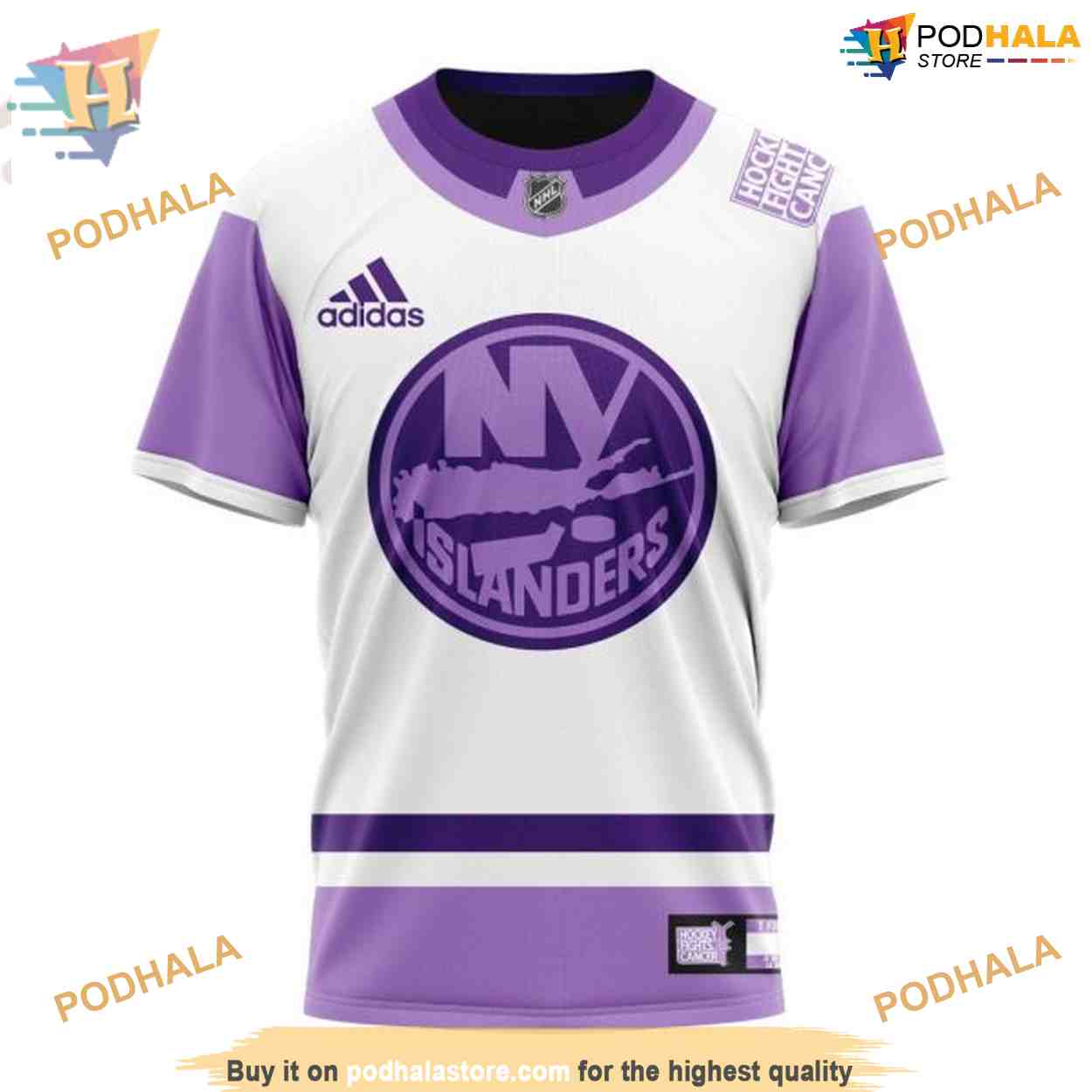 Custom 2023 Hockey Fight Cancer NHL New York Islanders Hoodie 3D Custom 2023 Hockey Fight Cancer NHL New York Islanders Hoodie 3D