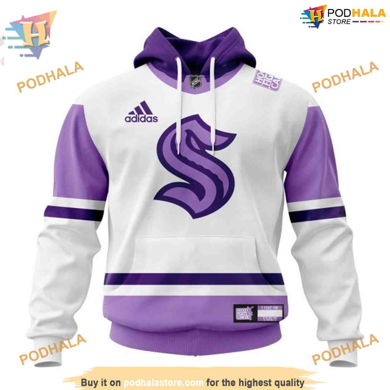 Custom 2023 Hockey Fight Cancer NHL Seattle Kraken Hoodie 3D Custom 2023 Hockey Fight Cancer NHL Seattle Kraken Hoodie 3D