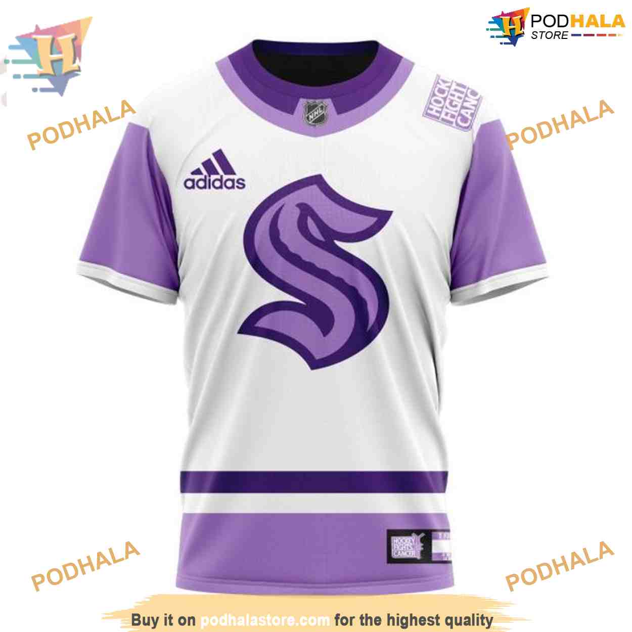 Custom 2023 Hockey Fight Cancer NHL Seattle Kraken Hoodie 3D Custom 2023 Hockey Fight Cancer NHL Seattle Kraken Hoodie 3D