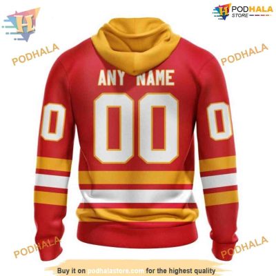Custom 2023 Home Kits NHL Calgary Flames Hoodie 3D Sweatshirt