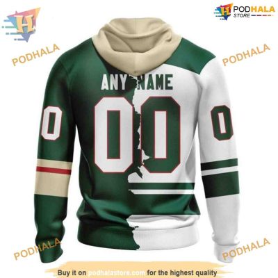 Custom 2023 Home Mix Away NHL Minnesota Wild Hoodie 3D