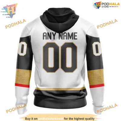 Custom 2023 White Away NHL Vegas Golden Knights Hoodie 3D