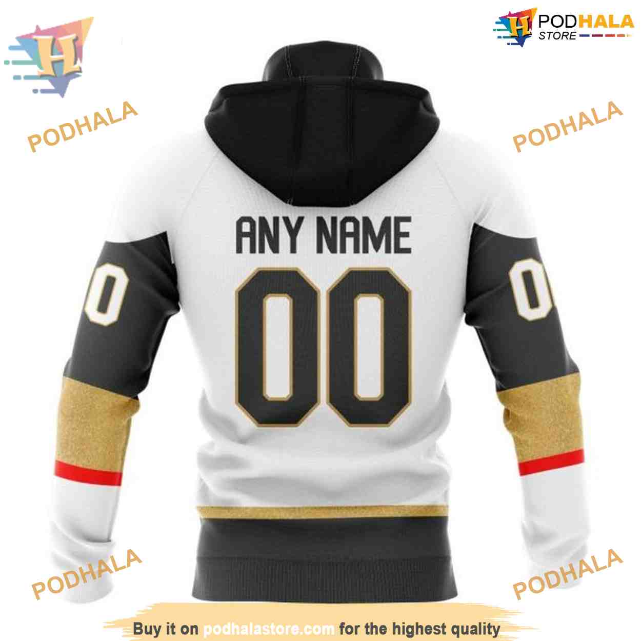 Custom 2023 White Away NHL Vegas Golden Knights Hoodie 3D Custom 2023 White Away NHL Vegas Golden Knights Hoodie 3D