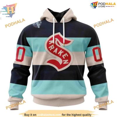 Custom 2024 Winter Classic Kits NHL Seattle Kraken Hoodie 3D