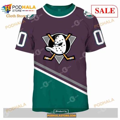 Custom ANAHEIM MIGHTY DUCKS 90s Vintage Throwback Away Sweatshirt Hoodie 3D
