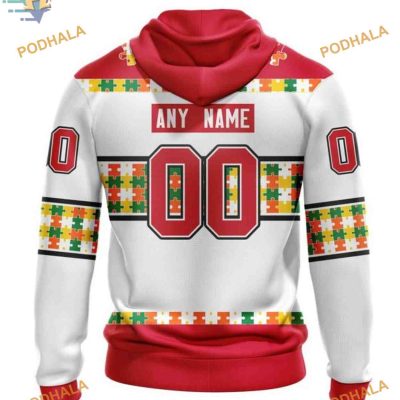 Custom Autism Awareness Custom Name And Number NHL Chicago Blackhawks Hoodie 3D
