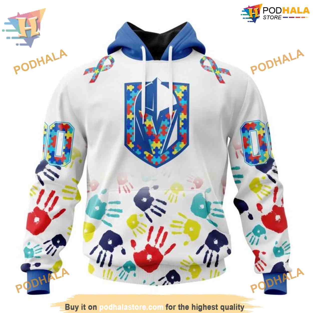 Custom Autism Awareness Design NHL Vegas Golden Knights Hoodie 3D Custom Autism Awareness Design NHL Vegas Golden Knights Hoodie 3D