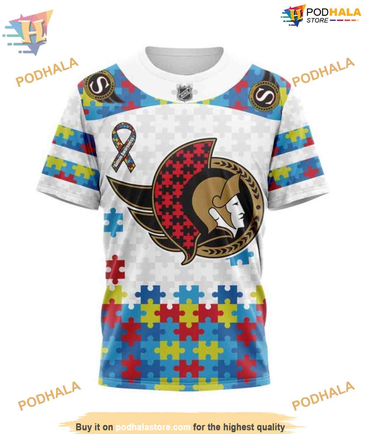 Custom Autism Awareness NHL Ottawa Senators Hoodie 3D Custom Autism Awareness NHL Ottawa Senators Hoodie 3D