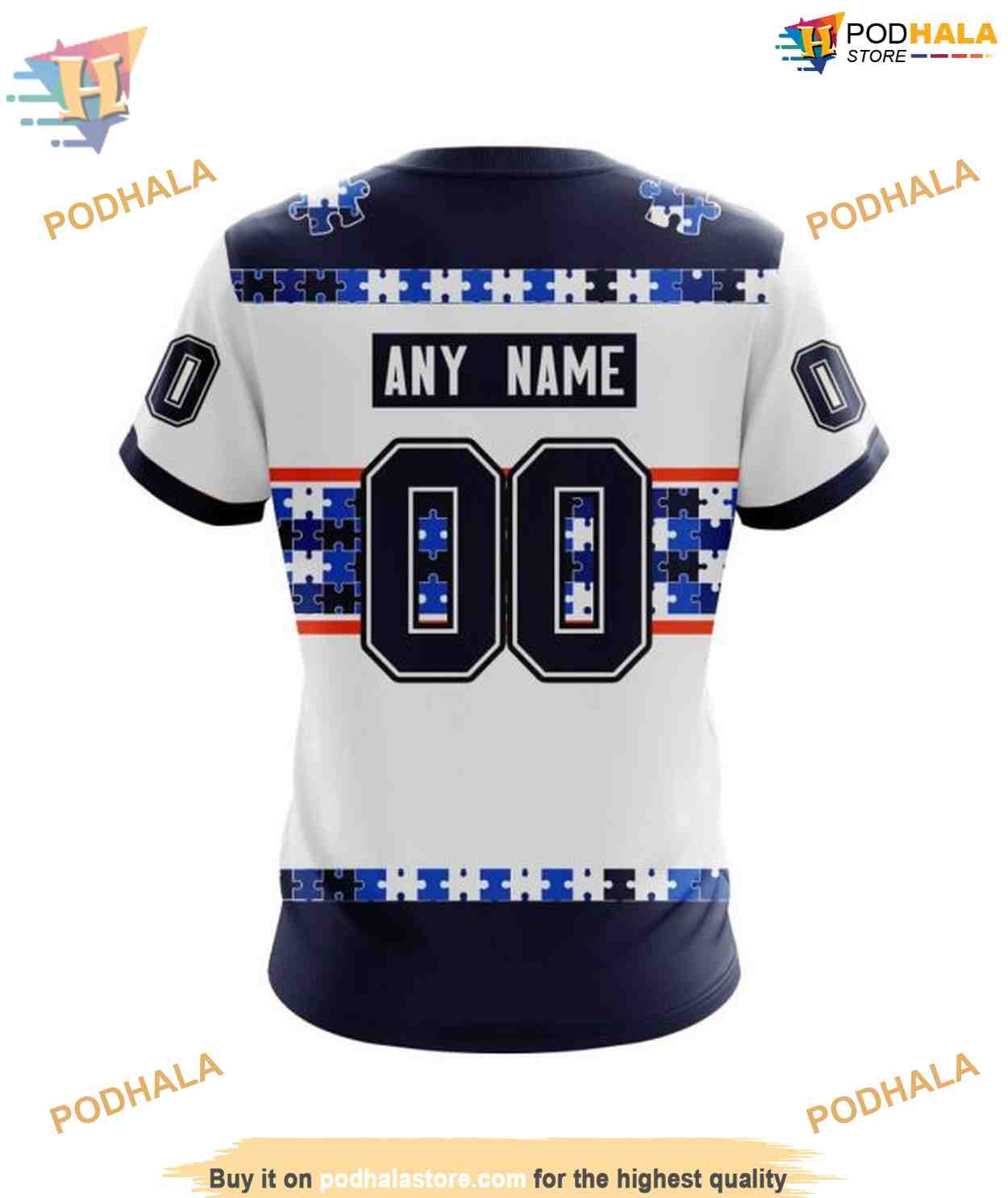 Custom Autism Awareness Name And Number NHL Edmonton Oilers Hoodie 3D Custom Autism Awareness Name And Number NHL Edmonton Oilers Hoodie 3D
