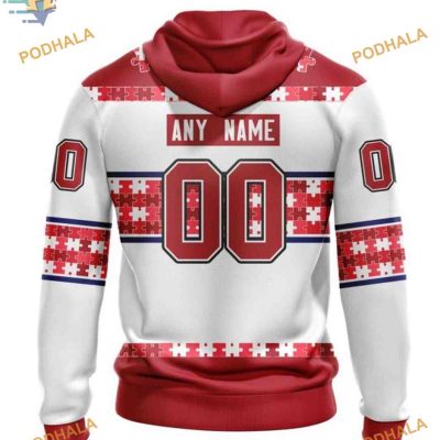 Custom Autism Awareness Name And Number NHL Montreal Canadiens Hoodie 3D