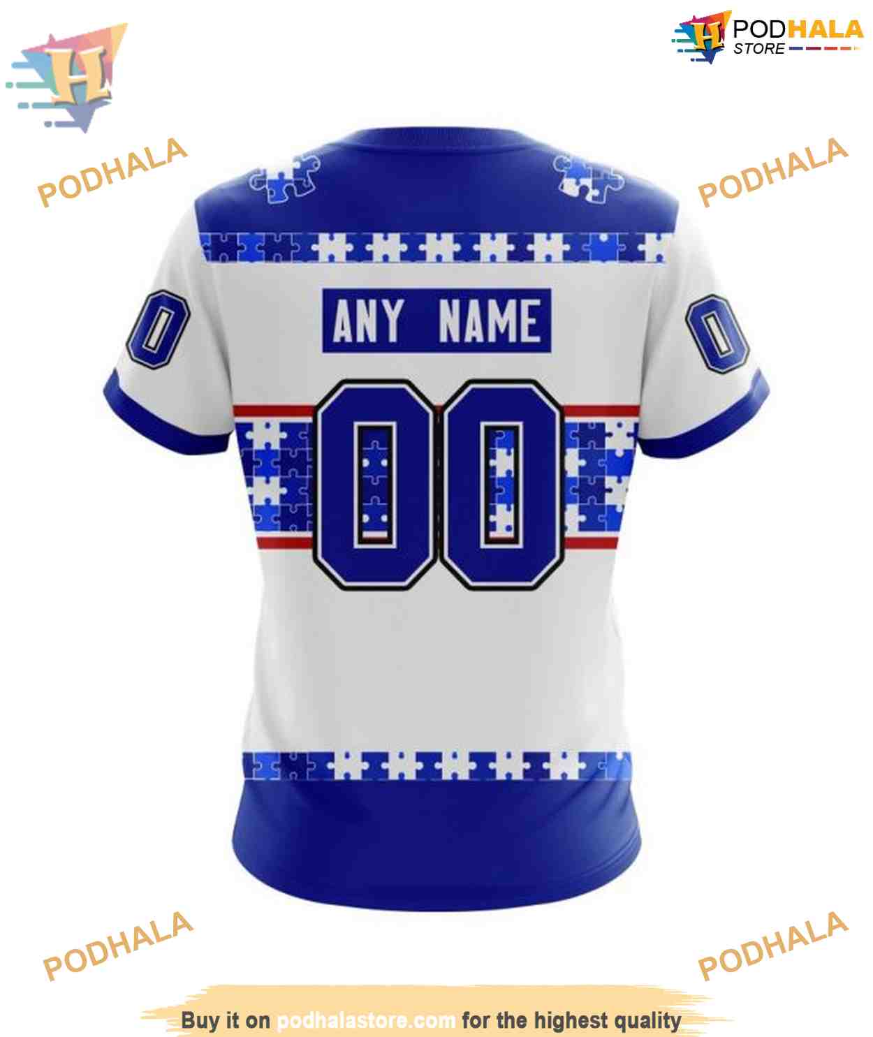 Custom Autism Awareness Name And Number NHL New York Rangers Hoodie 3D Custom Autism Awareness Name And Number NHL New York Rangers Hoodie 3D