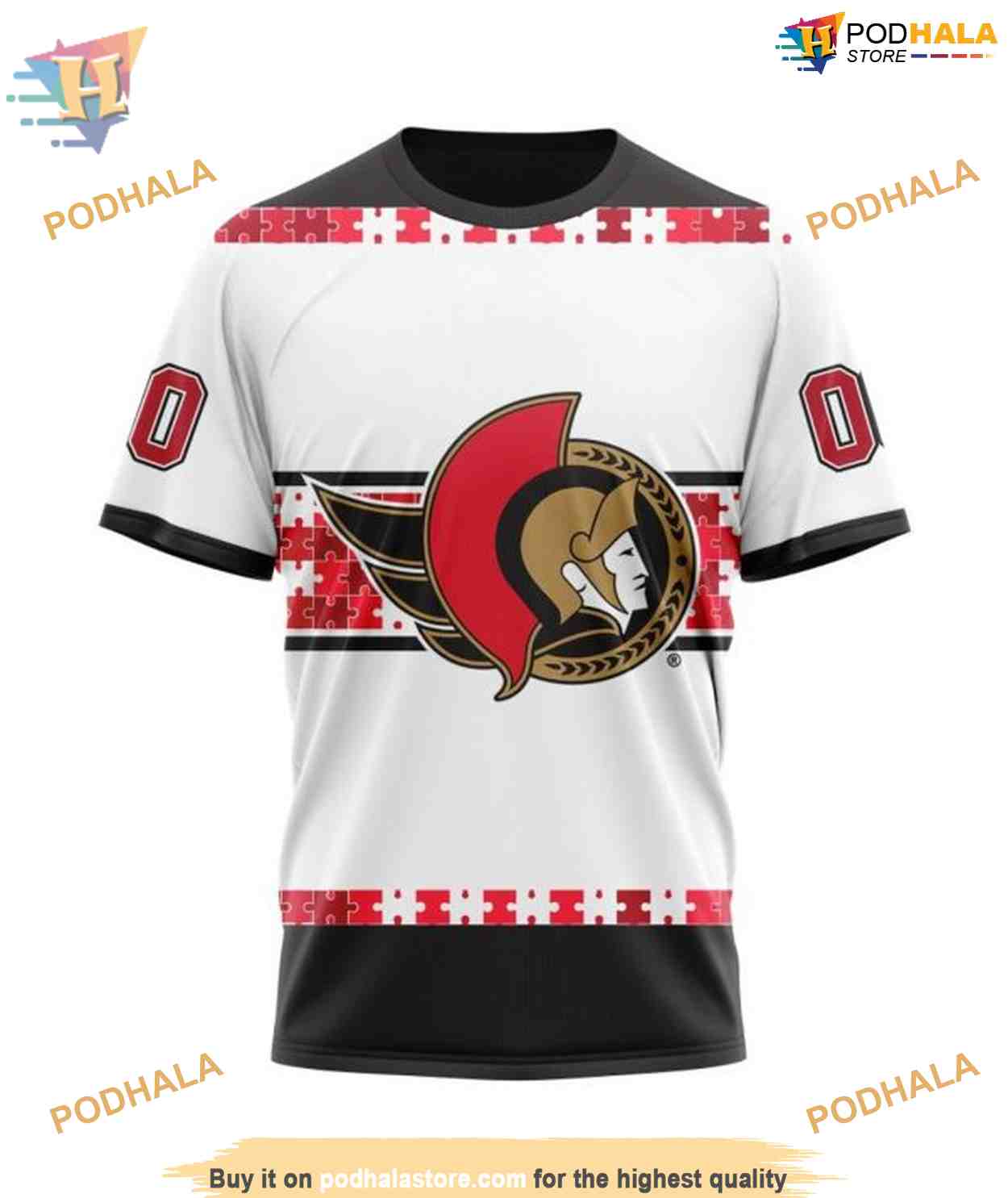 Custom Autism Awareness Name And Number NHL Ottawa Senators Hoodie 3D Custom Autism Awareness Name And Number NHL Ottawa Senators Hoodie 3D