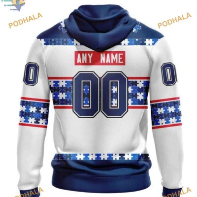 Custom Autism Awareness Name And Number NHL Washington Capitals Hoodie 3D