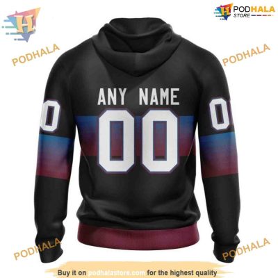 Custom Black And Gradient Design NHL Colorado Avalanche Hoodie 3D Sweatshirt