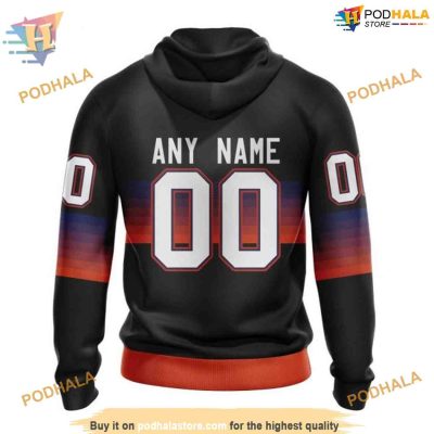 Custom Black And Gradient Design NHL Edmonton Oilers Hoodie 3D